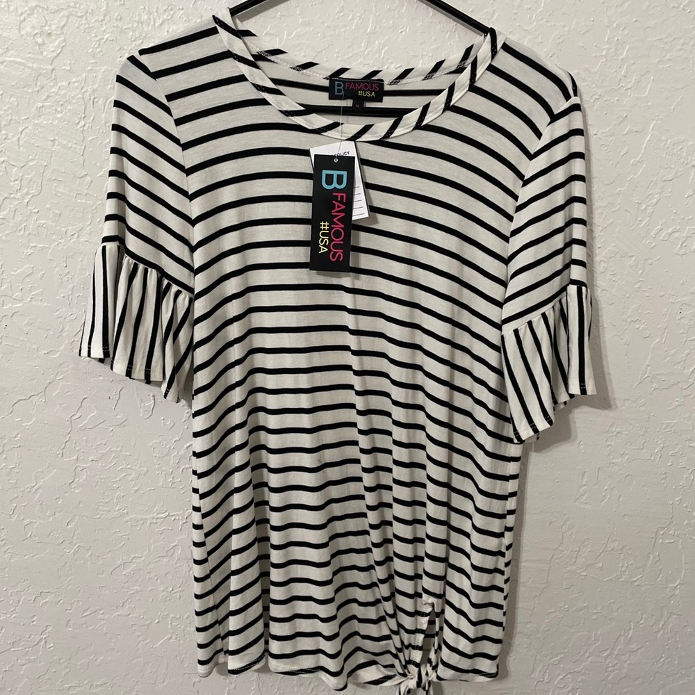 B Famous USA Stripped Flutte Shirt